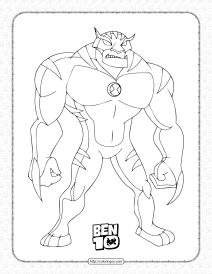 ben 10 rath pdf coloring page for kids