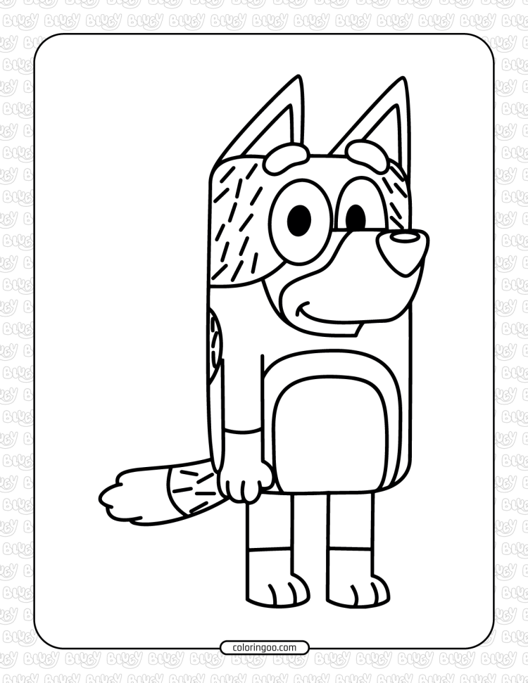 bluey bandit coloring pages