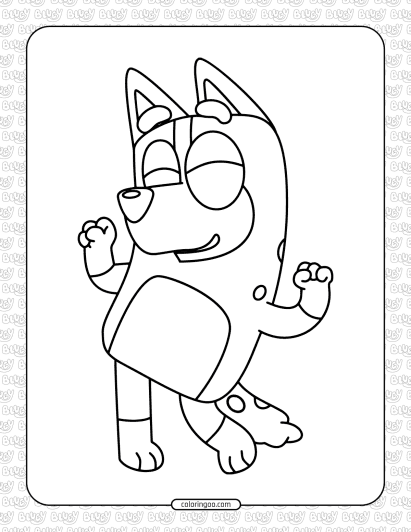 bluey bingo dancing coloring page