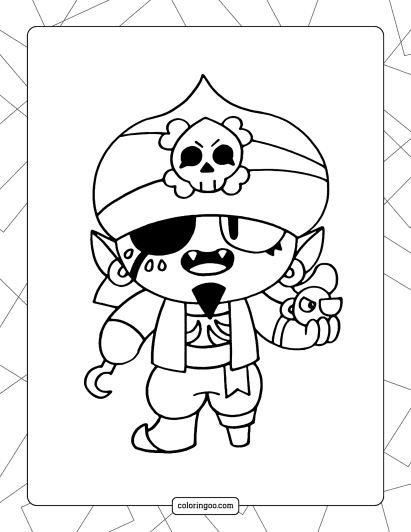 brawl stars pirate gene coloring page