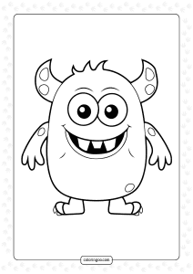 cute monster coloring page