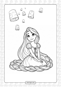 cute rapunzel coloring page