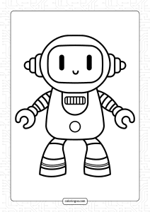 cute robot coloring page