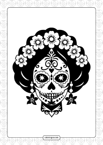 day of the dead woman head coloring