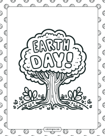 earth day tree coloring page