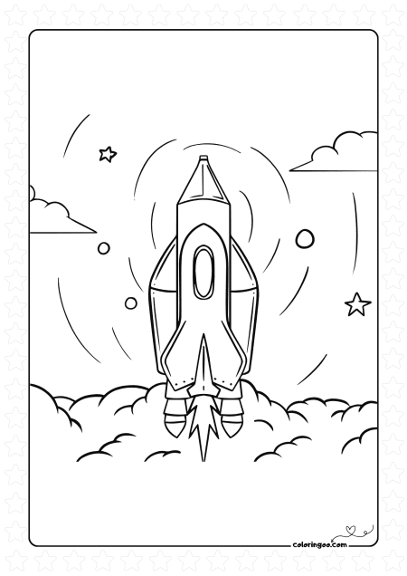 easy spacecraft coloring page