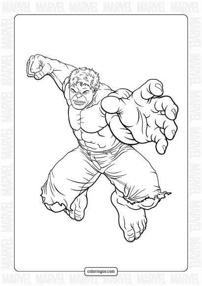 free hulk coloring sheet