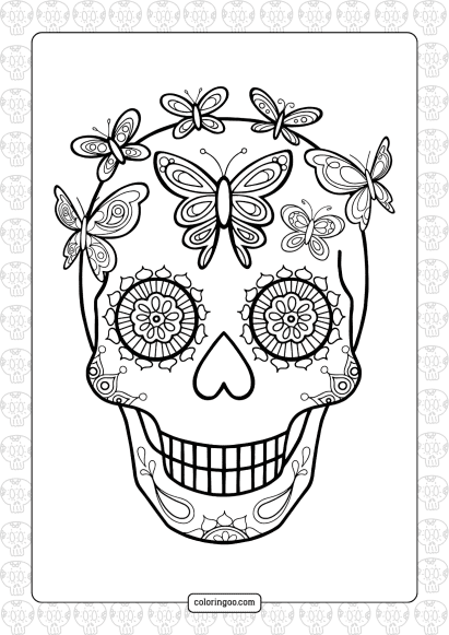 free printable sugar skull coloring pages