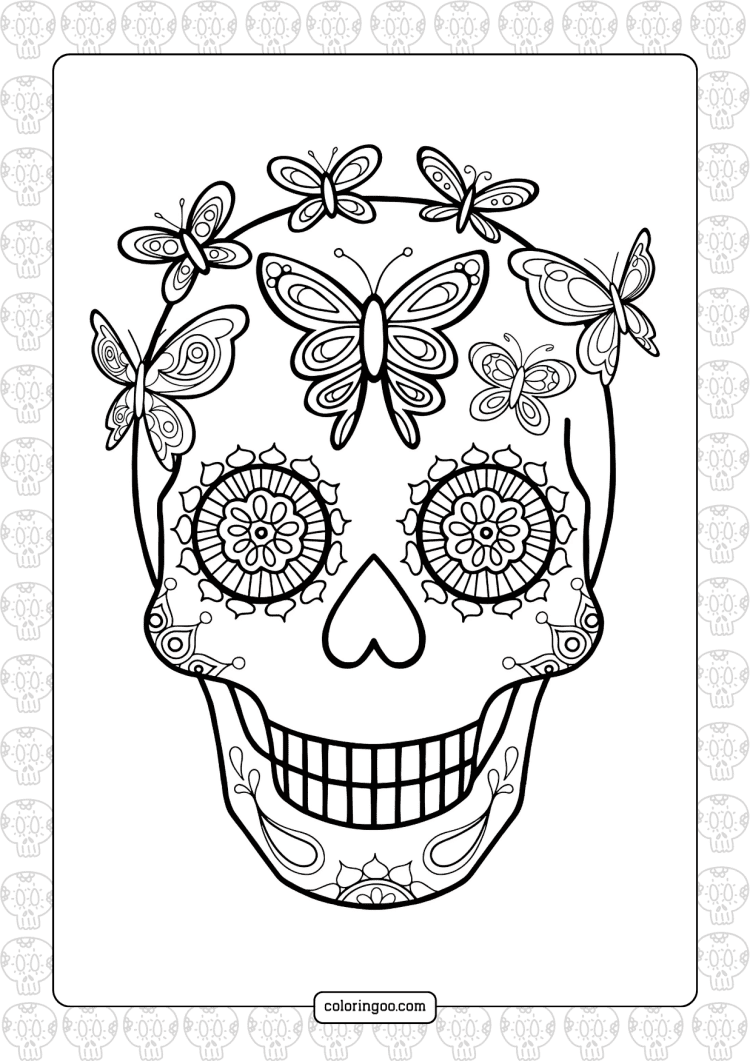 Free Printable Sugar Skull Coloring Pages