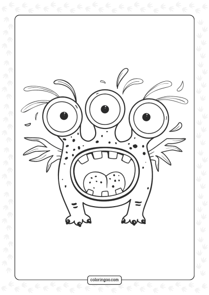 gaping monster coloring page