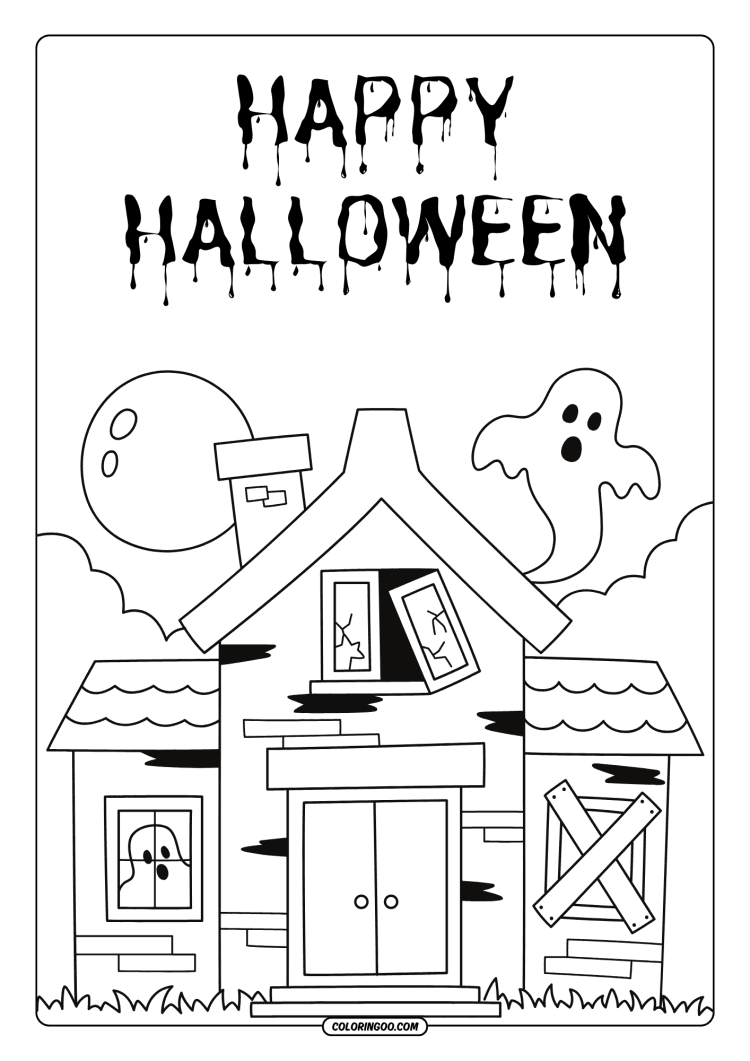 happy halloween coloring pages 12