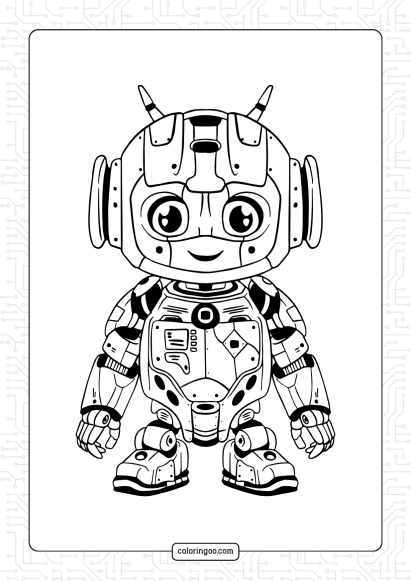 humanoid robot coloring page