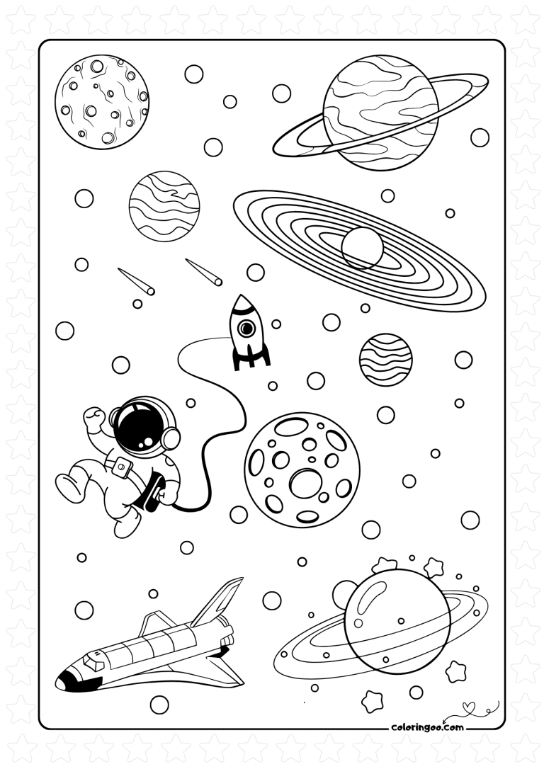 30+ Space Coloring Pages (All Free Pdf Printables)