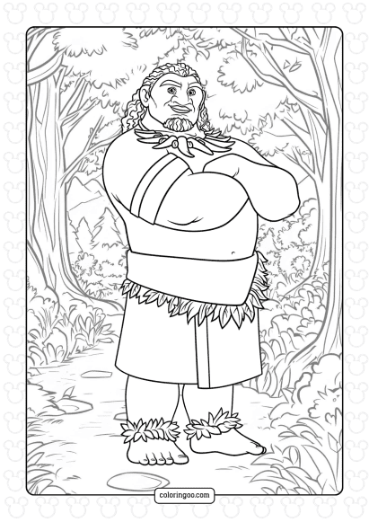 moanas father chief tui coloring page