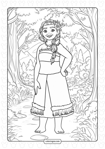 moanas mother sina coloring page