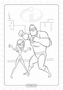 mr incredible and violet coloring page