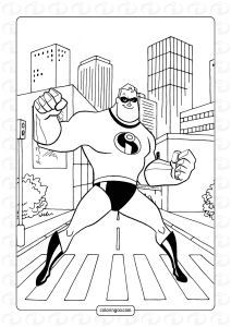 mr incredible coloring page