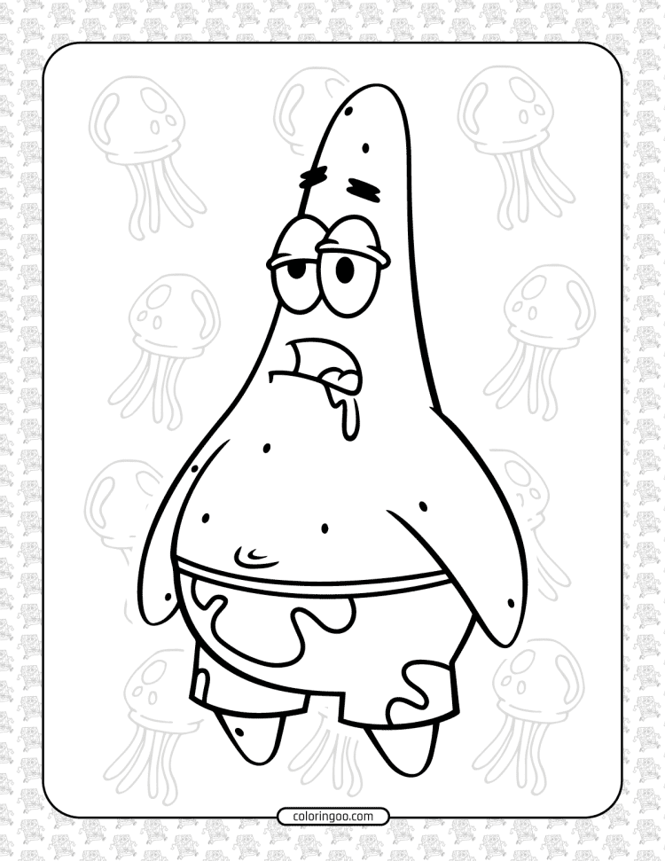 patrick star coloring sheet