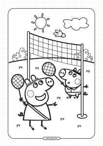 peppa and george playing badminton