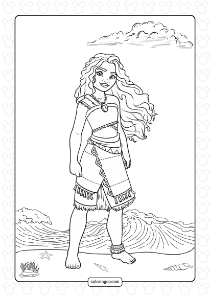 princess moana coloring page