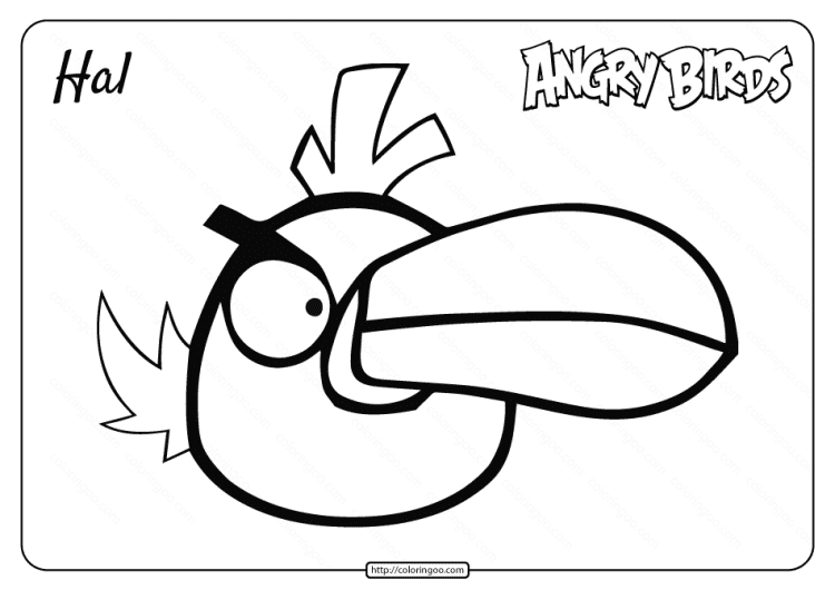 printable angry birds hal pdf coloring page