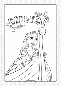 rapunzel in the boat coloring page