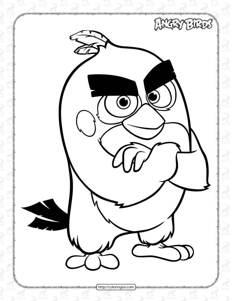 red angry bird coloring page