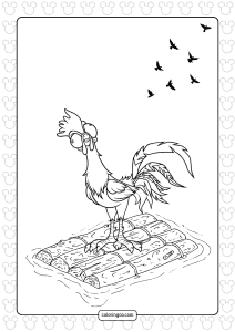 rooster hei hei from moana coloring page