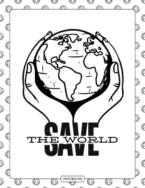 save the world coloring sheet