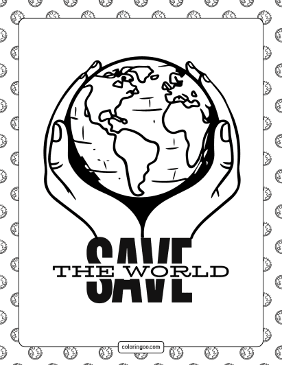 save the world coloring sheet