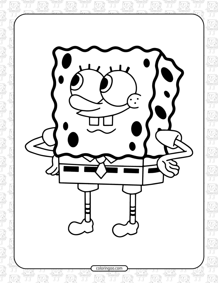 simple spongebob coloring page