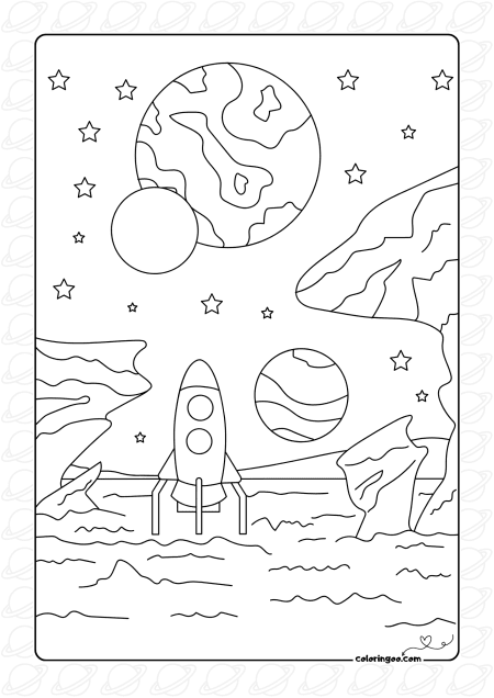 spacecraft on planet surface