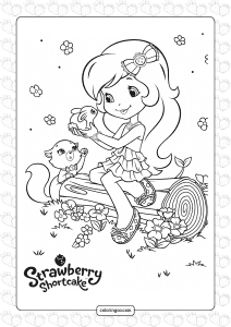 strawberry shortcake loves pets coloring page