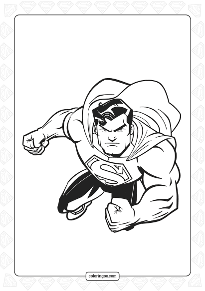 superman ready to strike coloring page