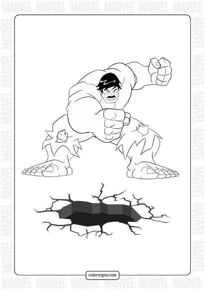 the avanger hulk coloring page