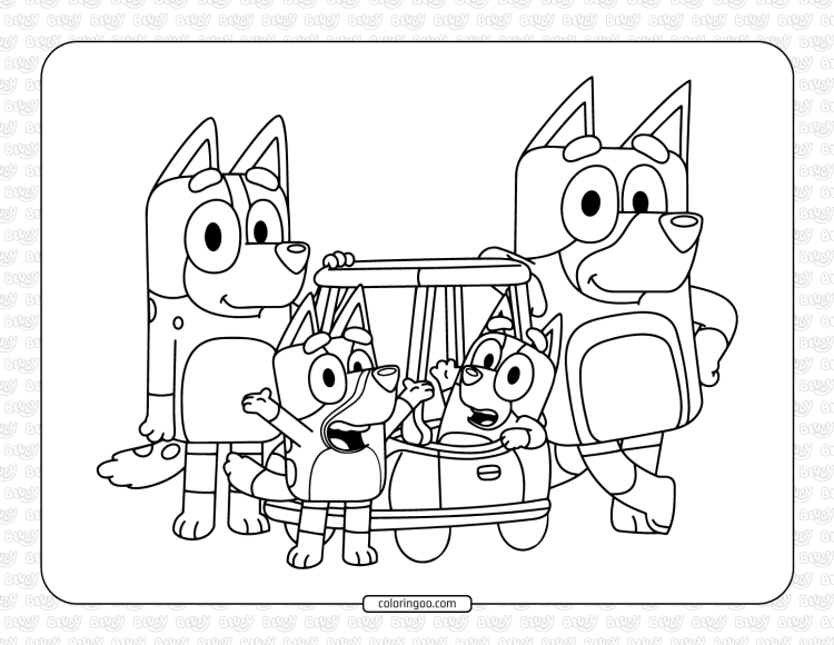 the bluey family coloring pages