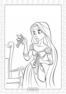 unhappy rapunzel coloring page