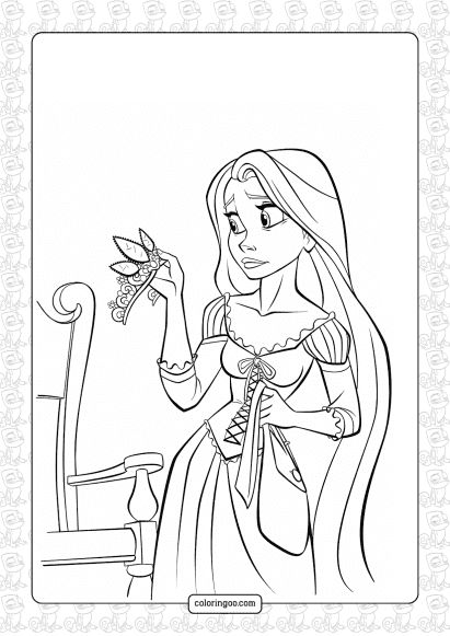 unhappy rapunzel coloring page