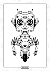 weird robot coloring page