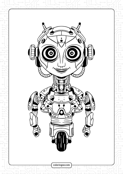 weird robot coloring page